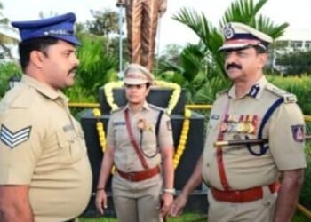 ದಾವಣಗೆರೆಯಲ್ಲಿ ಪೊಲೀಸ್ ಸಿಬ್ಬಂದಿಗೆ ಪೀಕ್ಡ್ ಕ್ಯಾಪ್ ವಿತರಣೆ