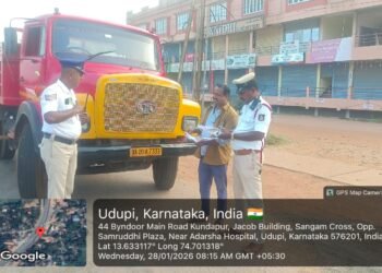 ಉಡುಪಿಯಲ್ಲಿ ಓವರ್‌ಲೋಡ್ ವಾಹನಗಳ ಪರಿಶೀಲನೆ