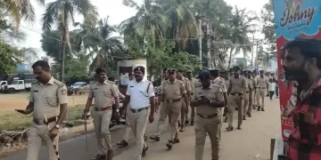 ತೆಪ್ಪೋತ್ಸವ ಶಾಂತಿಗಾಗಿ ಪೊಲೀಸ್ ರೂಟ್ ಮಾರ್ಚ್