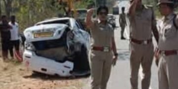 ಅಪಘಾತ ಸ್ಥಳಕ್ಕೆ ಪೊಲೀಸ್ ಅಧೀಕ್ಷಕ