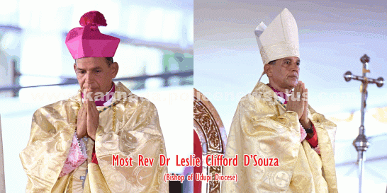 ಉಡುಪಿ ಧರ್ಮಪ್ರಾಂತ್ಯದ ಧರ್ಮಾಧ್ಯಕ್ಷರಾಗಿ ಮುನ್ಸಿಂಜೋರ್ ಡಾ. ಲೆಸ್ಲಿ ಕ್ಲಿಫರ್ಡ್ ಡಿ’ಸೋಜಾ ದೀಕ್ಷಿತರಾದರು