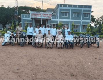 ಬೈಕ್ ಕಳ್ಳತನ ಆರೋಪಿಗಳ ಬಂಧನ, 8 ಜನ ವಶ