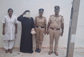 ಮಾನಸಿಕ ಅಸ್ವಸ್ಥ ಮಹಿಳೆಯನ್ನು ಪೊಲೀಸರು ರಕ್ಷಿಸಿದ್ದಾರೆ