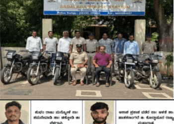 ಸದಲಗಾ ಪೊಲೀಸರು ಅಂತರರಾಜ್ಯ ಕಳ್ಳತನವನ್ನು ಭೇದಿಸಿದ್ದಾರೆ